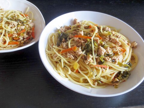 さっぱり和風♪高菜スパゲッティー